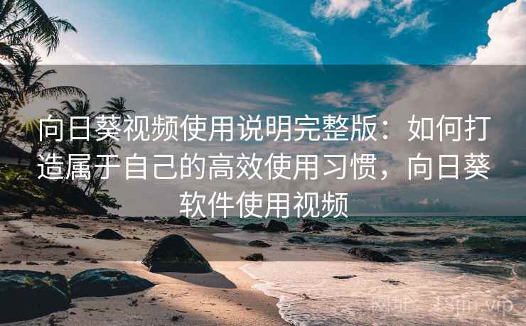 向日葵视频使用说明完整版：如何打造属于自己的高效使用习惯，向日葵软件使用视频