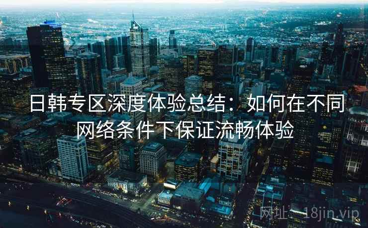 日韩专区深度体验总结：如何在不同网络条件下保证流畅体验