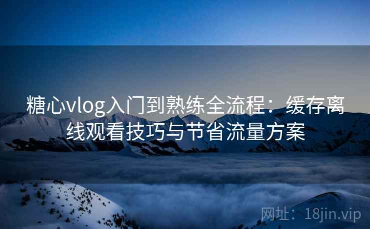 糖心vlog入门到熟练全流程：缓存离线观看技巧与节省流量方案