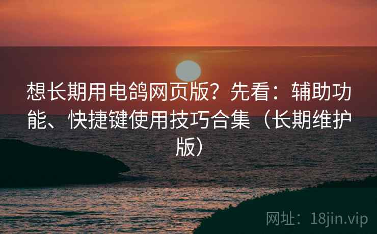 想长期用电鸽网页版?先看:辅助功能、快捷键使用技巧合集(长期维护版) 第1张 想长期用电鸽网页版?先看:辅助功能、快捷键使用技巧合集(长期维护版) 第1张