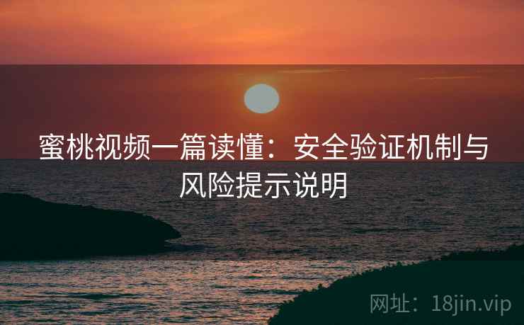 蜜桃视频一篇读懂:安全验证机制与风险提示说明